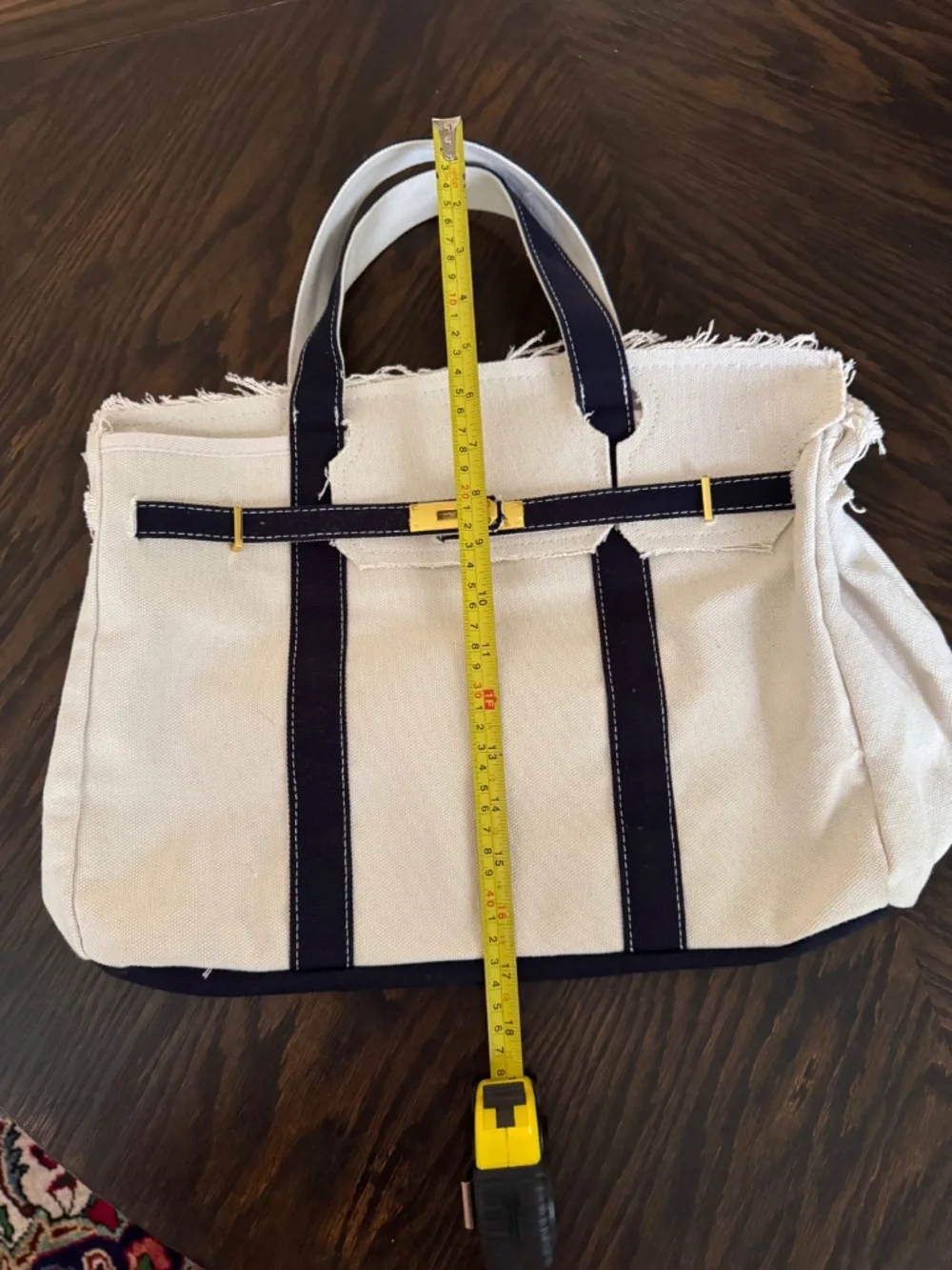 Navy blue trim Boatkin canvas bag